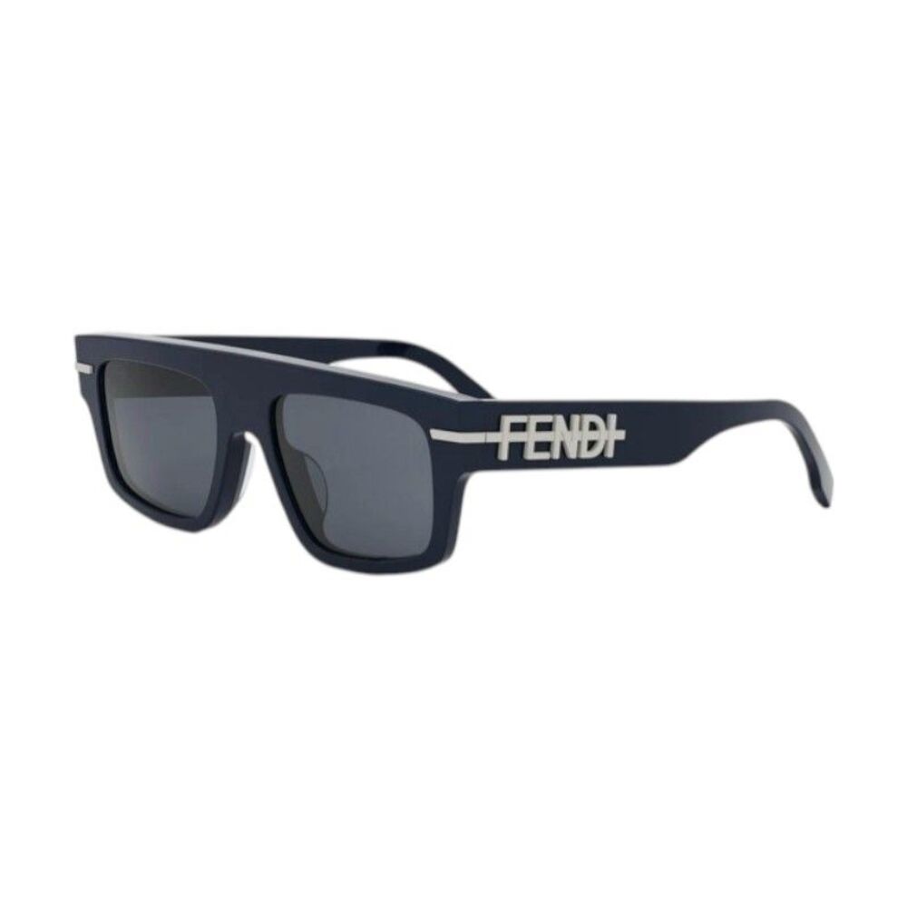 Fendi Sunglasses Square Full Rim, Shiny Blue Frame and Blue Lens FE40091U90A